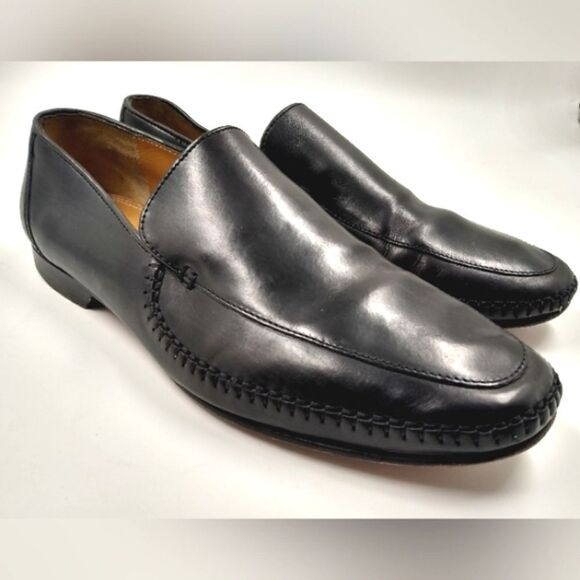 Johnson & Murphy Black Leather Loafers Shoes size 11 - Picture 3 of 16